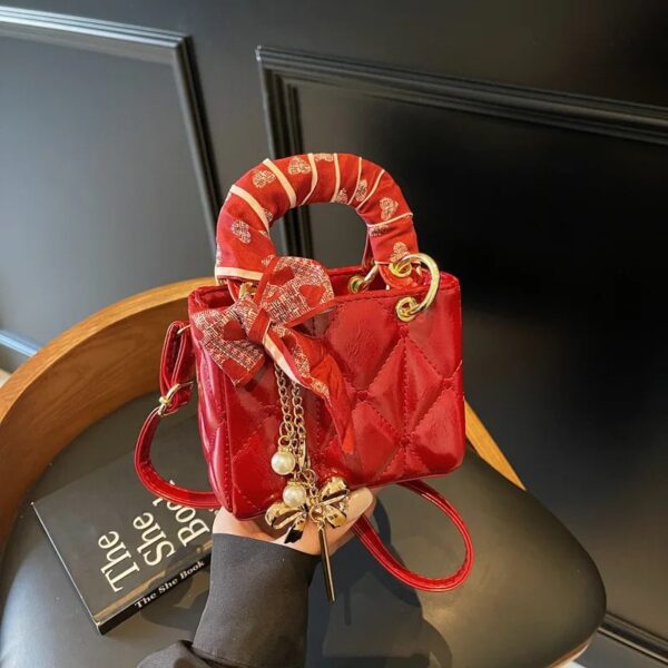 Luxury Designer Scarves PU Leather Plaid Quilted Women's Handbag Elegant Crossbody