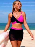 Women's Sleeveless Mesh Fitness Sports Two-Piece Bikini Swimwear Tankini Set - Image 9
