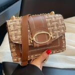Chic Mini Plaid Tweed Crossbody Bag with Adjustable Strap, Fashionable Buckle Closure - Image 3