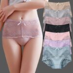 7Pcs Cotton Women's underwear lace transparent panties comfortable antibacterial plus - Image 2