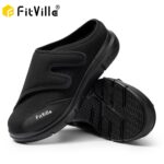 FitVille Men's Half Slippers Diabetic Shoes Extra Wide Adjustable Lightweight Casual Shoe For Swollen Feet Plantar Fasciitis - Image 3