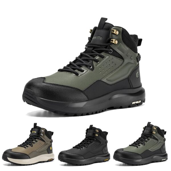 FitVille Men's Wide Hiking Boots Water Resistant High-top Trekking Shoes for Men Non-Slip Outdoor Tactical Combat Military Boot