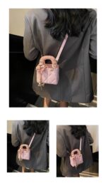 Luxury Designer Scarves PU Leather Plaid Quilted Women's Handbag Elegant Crossbody - Image 4