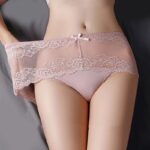 7Pcs Cotton Women's underwear lace transparent panties comfortable antibacterial plus
