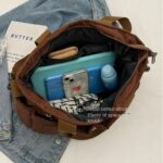 Casual Corduroy Messenger Bags Large Capacity Commuter Mummy Portable Shoulder Bag - Image 7
