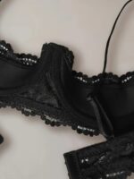 2PCS women's lace open cup lingerie, soft, skin friendly, breathable, plus size anti sagging sexy lingerie - Image 5