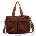 Casual Corduroy Messenger Bags Large Capacity Commuter Mummy Portable Shoulder Bag - Image 8