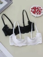 2PCS women's lace open cup lingerie, soft, skin friendly, breathable, plus size anti sagging sexy lingerie - Image 7