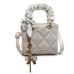 Luxury Designer Scarves PU Leather Plaid Quilted Women's Handbag Elegant Crossbody - Image 10