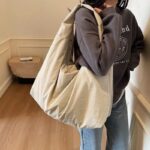 Casual Nylon Tote Bag for Women Handbag Shoulder Bag with Zipper Closure, - Image 3
