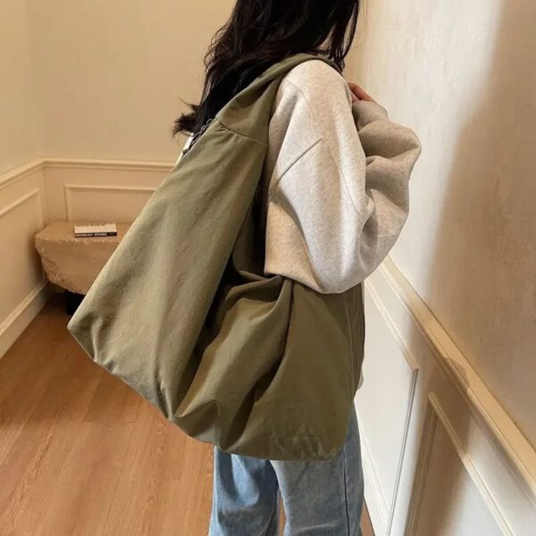 Casual Nylon Tote Bag for Women Handbag Shoulder Bag with Zipper Closure,