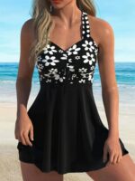 Black Print Tankini Set 2025 New Two Pieces Swimsuits Plus Size Swimwear Women Bathing Suits Beachwear Bikini Swimdress - Image 5
