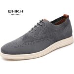 BHKH Male Sneakers Summer Knitted Mesh Casual Shoes Lightweight Casual Shoes Breathable Walking Footwear Shoes For Men - Image 5